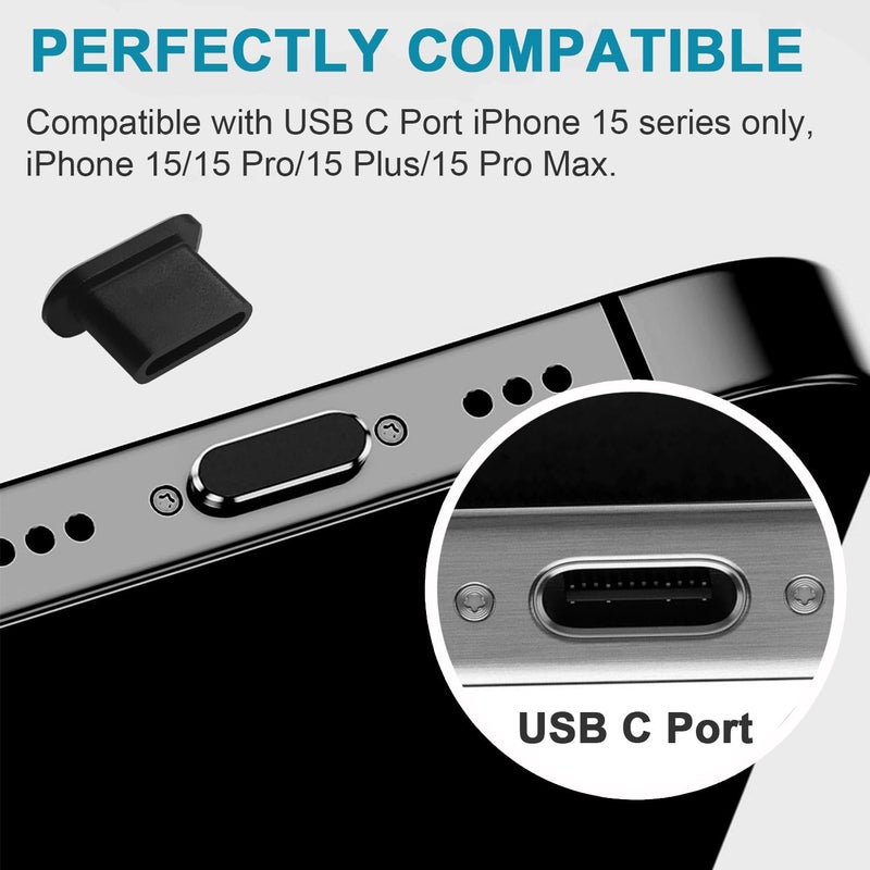 Goweewon USB C Dust Plug, USB C Port Plug Cover Compatible with iPhone 17, Ari,17 Pro,17 Pro Max, iPhone 16/15 (Pro, Plus, Pro Max) Galaxy S24–S8, iPad & Type-C Devices Charging Port Protector Dust Cover - Image 5